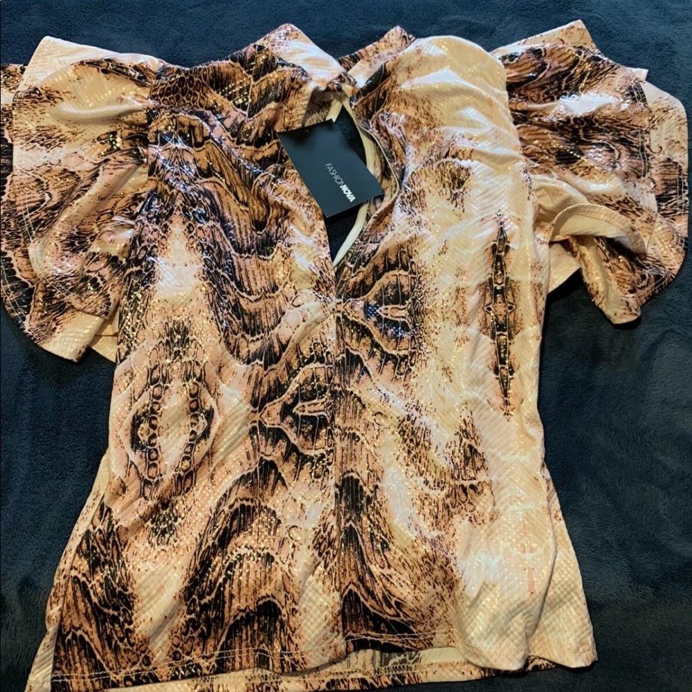 Animal Print Pink & Brown Blouse Fashion Nova